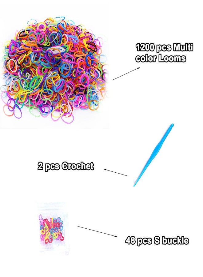 NUDFSY 1250Pcs Bracelet Making Kit,Bracelet Kit,Girls Rainbow Looms Rubber Band Craft Friendship Bracelet Making Loom Band Set With Braiding Tools,Cute Pendants Birthday Gift,Multicolor - Image 2